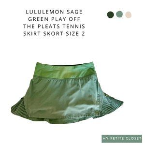 Lululemon Sage Green Play Off the Pleats Tennis Skirt Skort Size 2 PREOWNED